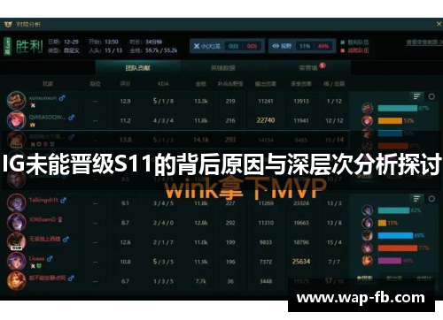 IG未能晋级S11的背后原因与深层次分析探讨